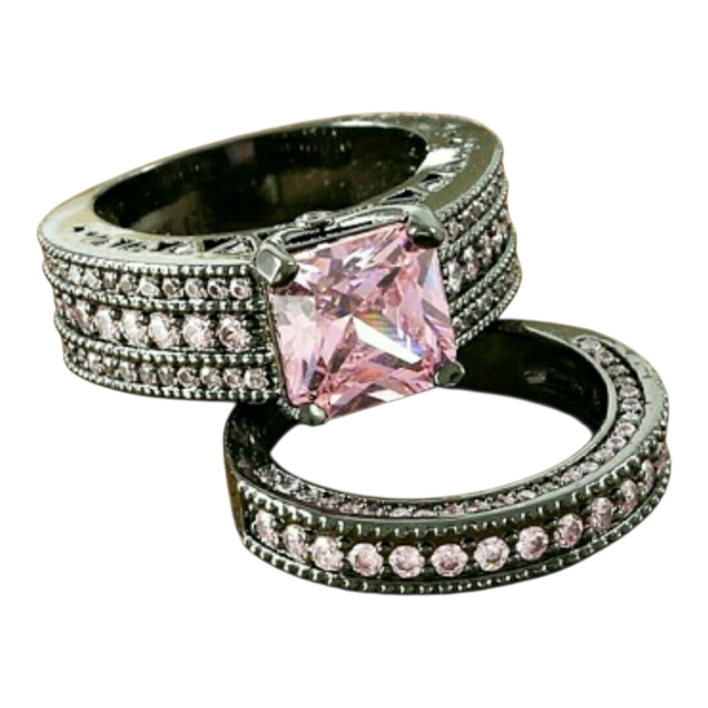Tourmaline Ring and wedding band set